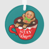 Gingerbread Cookie in a mug Adorno acrílico オーナメント (裏面)