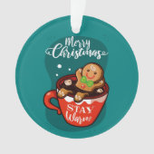 Gingerbread Cookie in a mug Adorno acrílico オーナメント (正面)