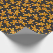 Gingerbread Cookie on black ラッピングペーパー (角)
