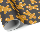 Gingerbread Cookie on black ラッピングペーパー (ロールコーナー)