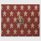 Gingerbread Cookie Personalized Christmas Photo ラッピングペーパー (フラット)