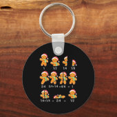 Gingerbread Cookie Santa Hat Fraction Math Teacher キーホルダー (正面)