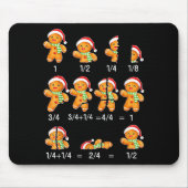 Gingerbread Cookie Santa Hat Fraction Math Teacher マウスパッド (正面)