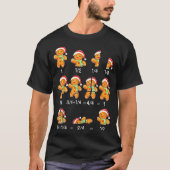 Gingerbread Cookie Santa Hat Fraction Math Teacher Tシャツ (正面)