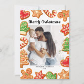 Gingerbread Cookiesフォトクリスマスカード 招待状 (正面)