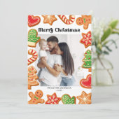 Gingerbread Cookiesフォトクリスマスカード 招待状 (スタンド正面)