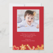 Gingerbread Cookiesフォトクリスマスカード 招待状 (裏面)