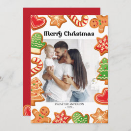 Gingerbread Cookiesフォトクリスマスカード 招待状