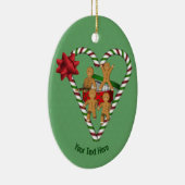 Gingerbread Cookies Candy Cane Heart Personalized セラミックオーナメント (右)