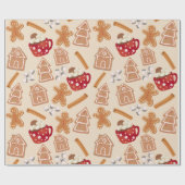 Gingerbread Cookies & Hot Chocolate Wrapping Paper ラッピングペーパー (フラット)