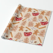 Gingerbread Cookies & Hot Chocolate Wrapping Paper ラッピングペーパー (アンロールド)