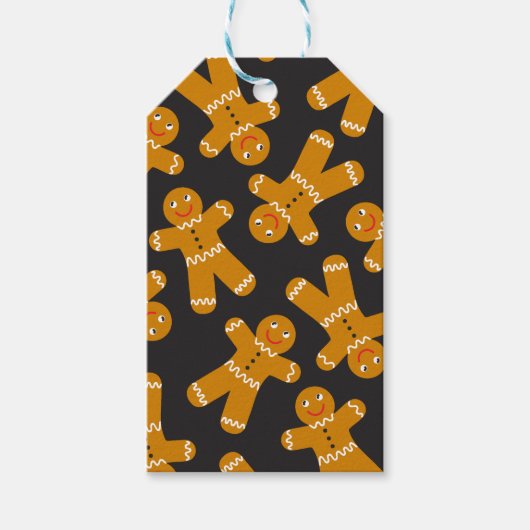 Gingerbread Cookies on black  ギフトタグ (正面)