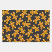 Gingerbread Cookies on Black ラッピングペーパーシート (正面3)