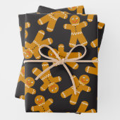Gingerbread Cookies on Black ラッピングペーパーシート (インサイチュ)