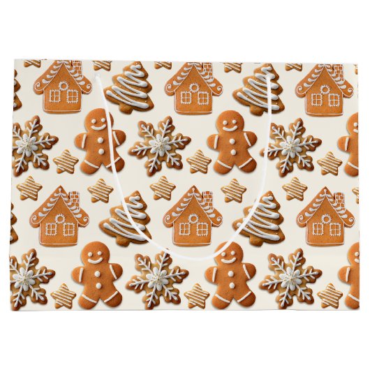 Gingerbread Cookies Pattern ラージペーパーバッグ (裏面)