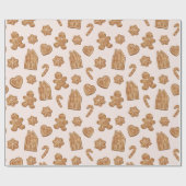 Gingerbread Cookies Pattern Christmas Holiday ラッピングペーパー (フラット)