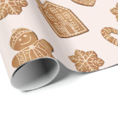 Gingerbread Cookies Pattern Christmas Holiday ラッピングペーパー (ロールコーナー)