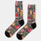 Gingerbread Cookies Socks Christmas Print Socks ソックス (左)