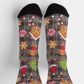 Gingerbread Cookies Socks Christmas Print Socks ソックス (上部)