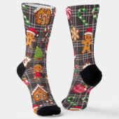 Gingerbread Cookies Socks Christmas Print Socks ソックス (傾斜あり)