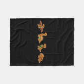 Gingerbread Costume Dinosaur Christmas Cookie Baki フリースブランケット (正面(横))