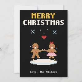 Gingerbread Couple Pixel Art Christmas Card シーズンカード