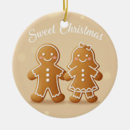 Gingerbread Couple Sweet Christmas Baking Lover セラミックオーナメント