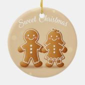 Gingerbread Couple Sweet Christmas Baking Lover セラミックオーナメント (裏面)