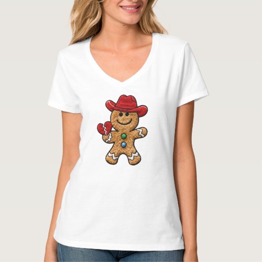 Gingerbread Cowboy PNG Sublimation Design Tシャツ (正面)