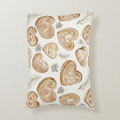 Gingerbread Cream Hearts Christmas アクセントクッション (正面(垂直))