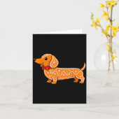 Gingerbread Dachshund Christmas Cute Weiner Dog  カード (黄色い花)