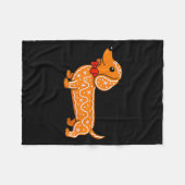 Gingerbread Dachshund Christmas Cute Weiner Dog  フリースブランケット (正面(横))