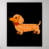 Gingerbread Dachshund Christmas Cute Weiner Dog  ポスター (正面)