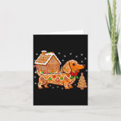 Gingerbread Dachshund Christmas Tree House Cookie  カード (正面)
