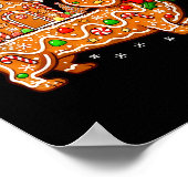 Gingerbread Dachshund Christmas Tree House Cookie  ポスター (角)