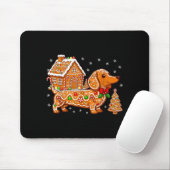 Gingerbread Dachshund Christmas Tree House Cookie  マウスパッド (マウス)