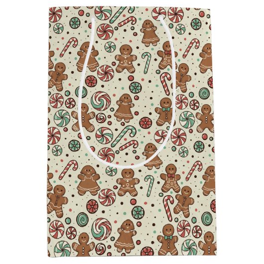 Gingerbread Delight Gift Bag ミディアムペーパーバッグ (正面)