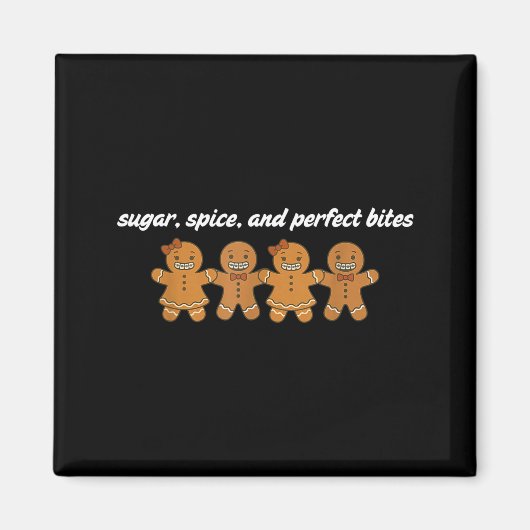 Gingerbread Dental Christmas Ortho Squad Orthodont マグネット (正面)
