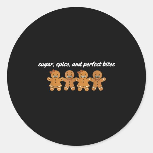 Gingerbread Dental Christmas Ortho Squad Orthodont ラウンドシール (正面)