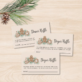 Gingerbread Diaper Raffle Baby Shower  エンクロージャーカード