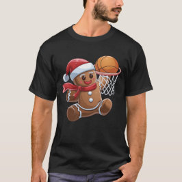 Gingerbread Dunk Playing Basketball Christmas Xmas Tシャツ