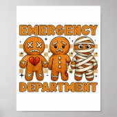 Gingerbread Emergency Department Christmas Nurse D ポスター (正面)