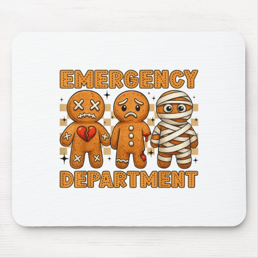 Gingerbread Emergency Department Christmas Nurse D マウスパッド (正面)