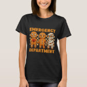 Gingerbread Emergency Department Christmas Nurse D Tシャツ (正面)