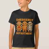 Gingerbread Emergency Department Christmas Nurse D Tシャツ (正面)