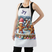 Gingerbread Family Snowy Christmas Scene エプロン (インサイチュ)