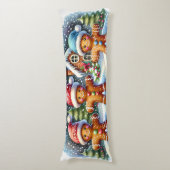 Gingerbread Family Snowy Christmas Scene ボディピロー (正面縦)