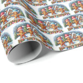 Gingerbread Family Snowy Christmas Scene ラッピングペーパー (ロールコーナー)