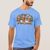 Gingerbread Family Snowy Christmas Scene Tシャツ (正面)