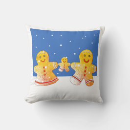 Gingerbread Family Throw Pillow クッション